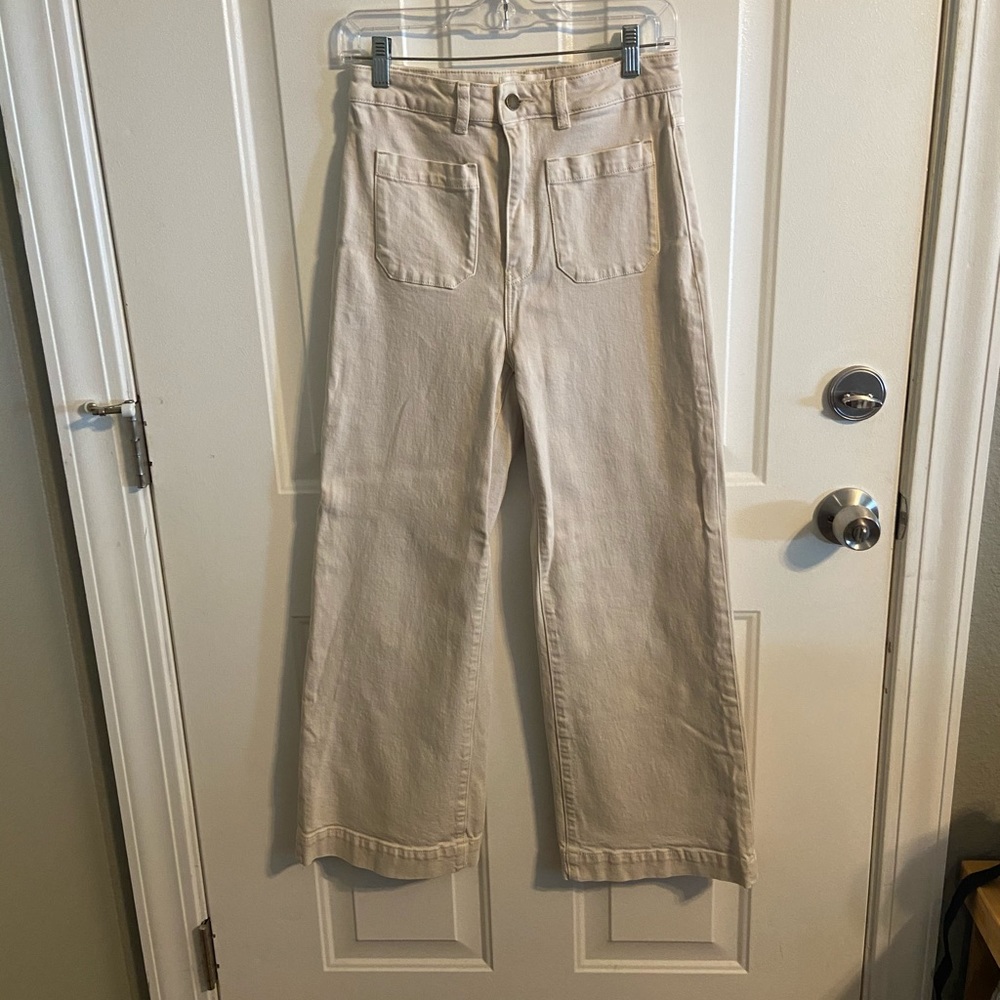 ROLLAS Jeans Sailor Pants in White/Cream 28